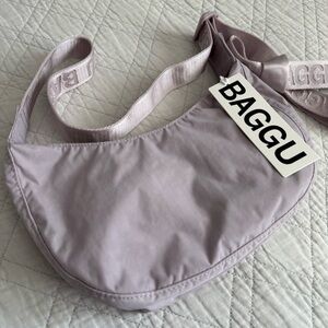 Baggu Small Crescent Nylon Crossbody Bag Dusty Pink NWT